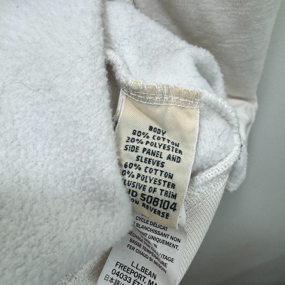 LL Bean Women Quilted Large Full-Zip Sweatshirt Classic Cream Soft - Picture 11 of 11